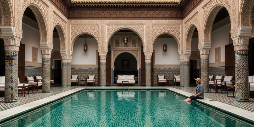 Marrakech, Morocco – Secret Courtyard Pools with Moorish Elegance
